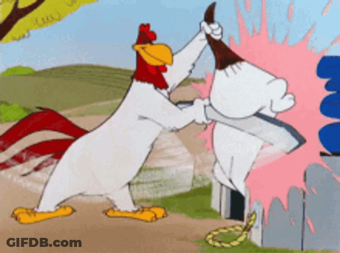 Red Chicken Nalgadas Spank The Dog GIF