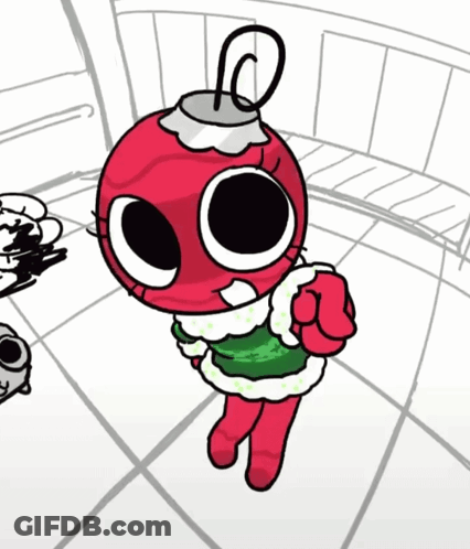 Red Christmas Ornament With Green Sweater GIF