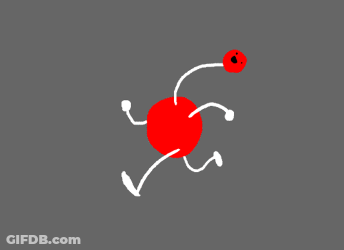 Red Circle Running And Boing GIF