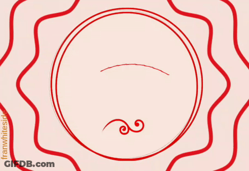 Red Circle Saying Breathe In Breathe Out GIF