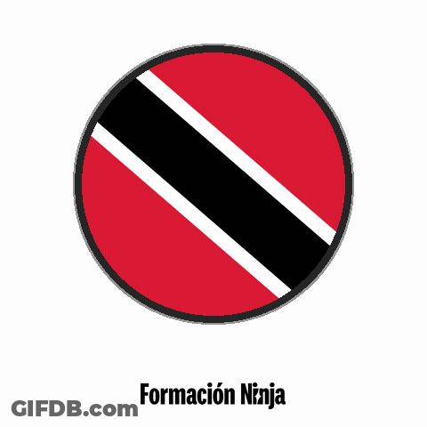 Red Circle With Black And White Stripe Saying Formacion Ninja GIF