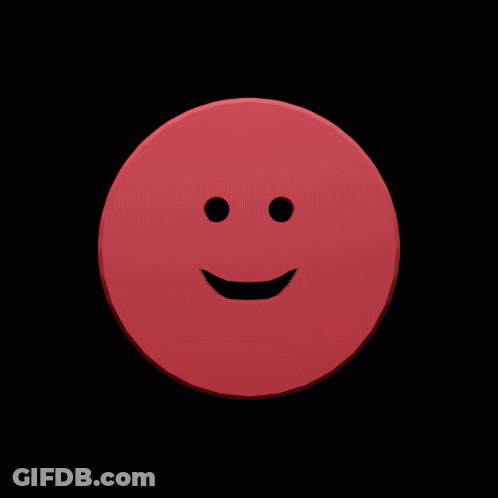Red Circle With Smiley Face Cutout GIF