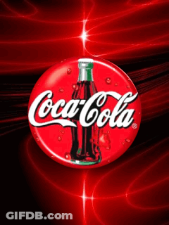 Red Coca Cola Button With Bottle GIF