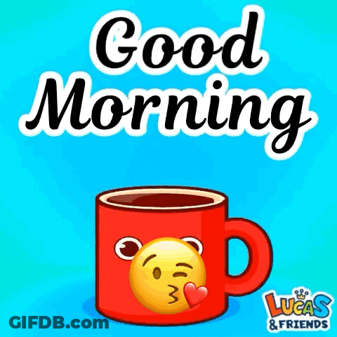 Red Coffee Mug With Smiley Face GIF