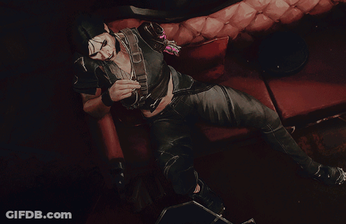 Red Couch Person In Black I'm Not Robot GIF