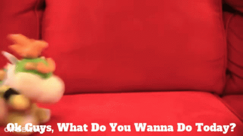 Red Couch Saying Ok Guys What Do You Wanna Do Today GIF