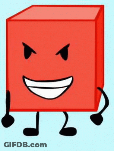 Red Cube Smiling Angry Face GIF