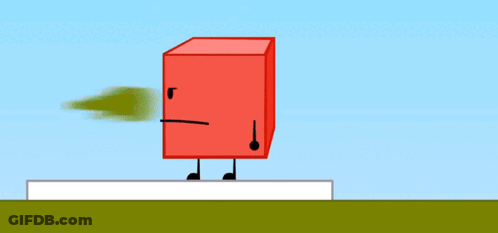 Red Cube With Arms And Legs On White Box GIF