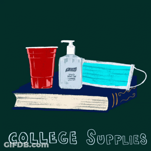 Red Cup Beer Book Mask College Supplies GIF