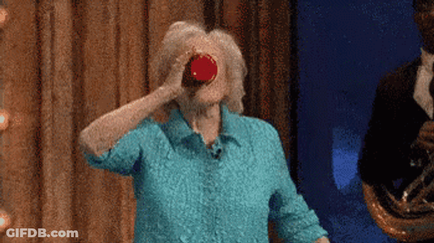 Red Cup Betty White Drinking GIF