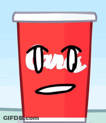Red Cup With Face Saying TNT GIF