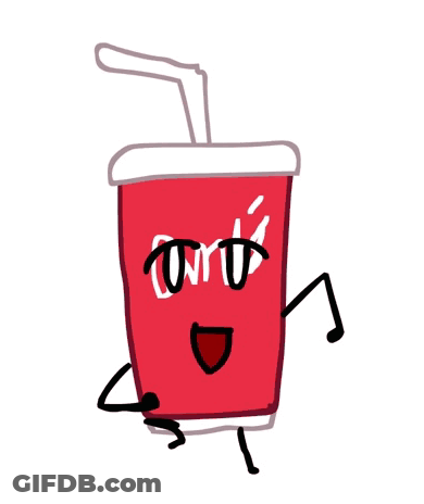 Red Cup With Straw And Face GIF