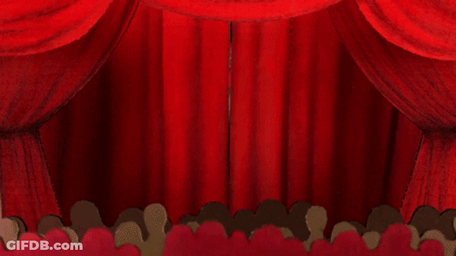 Red Curtain Opening Animation GIF