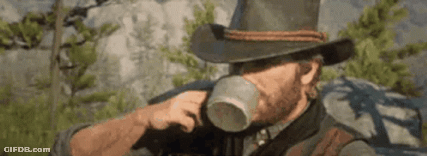 Red Dead Redemption 2 Arthur Drinking Coffee GIF