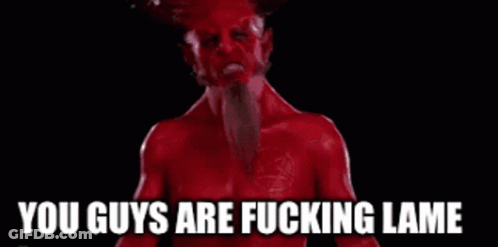 Red Demon Giving Middle Finger Saying You Guys Are Fucking Lame GIF