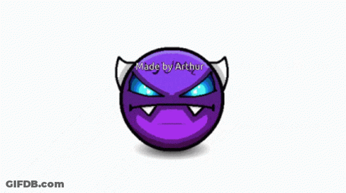 Red Devil Face Ball Made By Arthur GIF