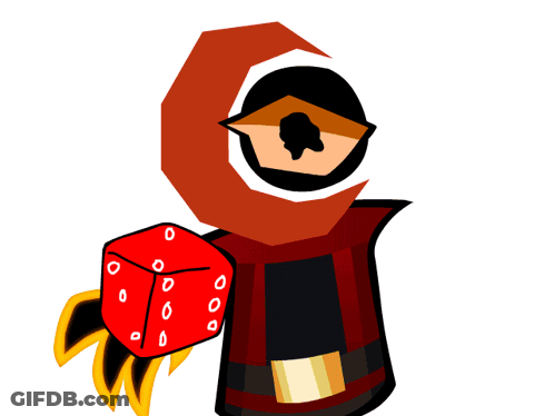 Red Dice With White Dots And Gold Three GIF