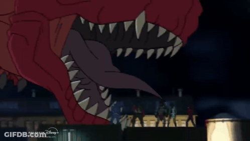 Red Dinosaur Cartoon With Disney Logo GIF