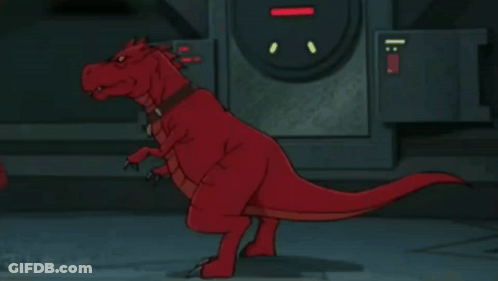 Red Dinosaur With Collar GIF