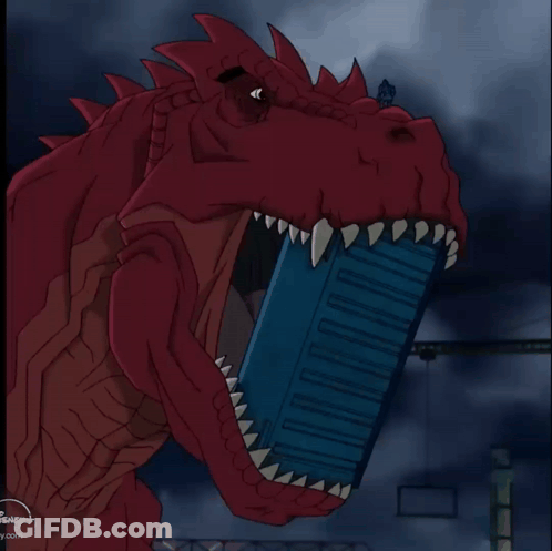 Red Dinosaur With Disney Plus GIF