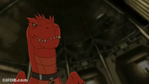 Red Dinosaur With Sharp Teeth GIF