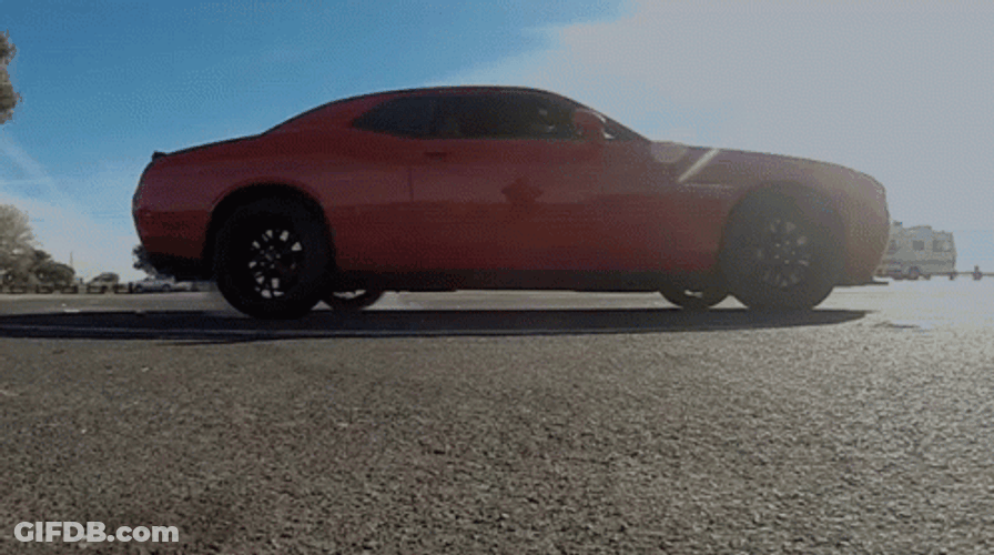 Red Dodge Disappearing GIF
