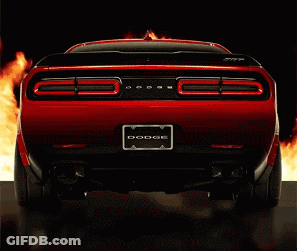 Red Dodge On Fire GIF