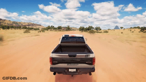 Red Dodge Ram Truck Parked In Garage GIF