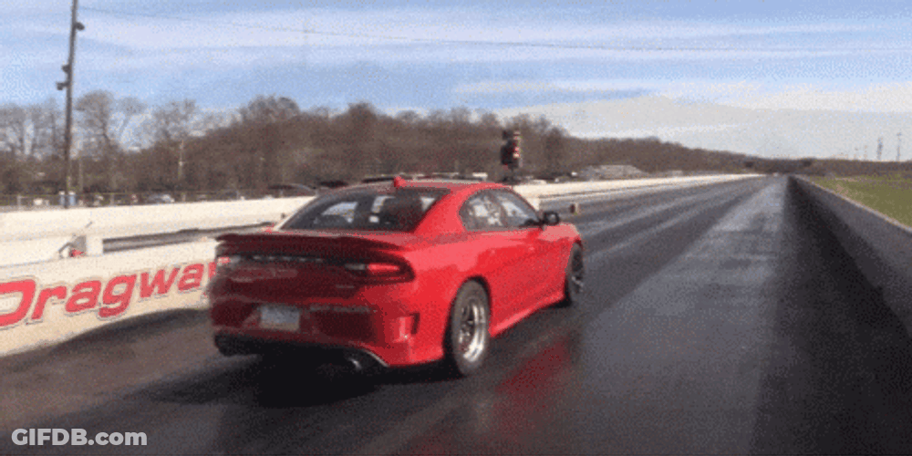 Red Dodge Start Race GIF