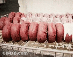 Red Donuts With White Frosting GIF