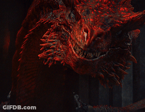 Red Dragon Face Close Up Black Background GIF