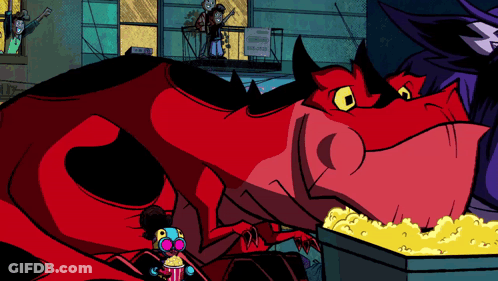 Red Dragon Holding Welcome Sign GIF
