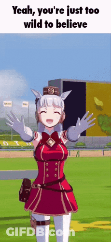 Red Dress Girl Saying Yeah You're Just Too Wild GIF