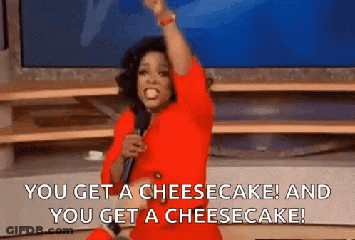 Red Dress Woman Holding Microphone Saying You Get A Cheesecake GIF