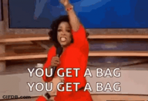 Red Dress Woman Saying You Get A Bag GIF