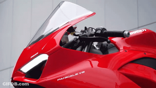 Red Ducati Panigale V2 Motorcycle GIF