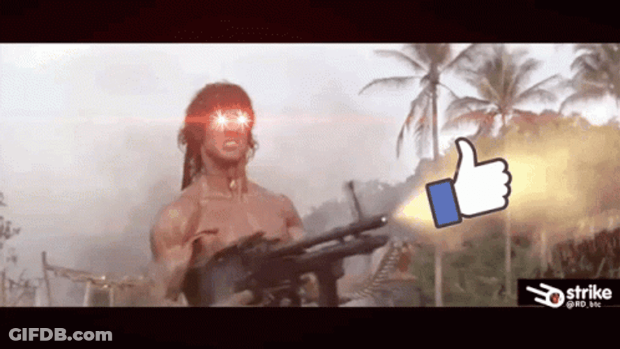 Red Eye Rambo Machine Gun GIF