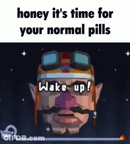 Red-Eyed Cartoon Character In Front Of Clock Saying XII GIF