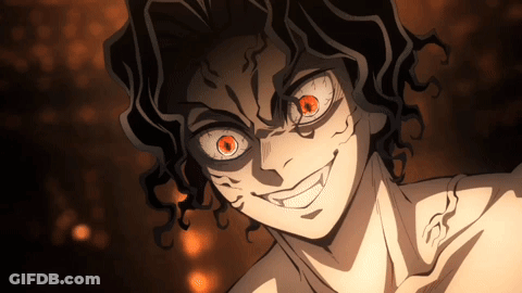 Red-Eyed Cartoon Character With Chest Tattoo GIF