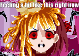 Red-Eyed Pixel Girl Feeling A Bit Like This GIF