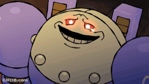 Red Eyed Smiley Cartoon Character GIF