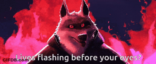 Red Eyed Wolf Pixel Art Lives Flashing Before Your Eyes GIF