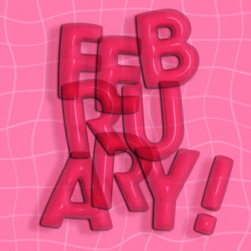 Red February Letters Floating In Water GIF