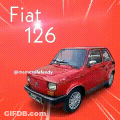 Red Fiat 126 GIF