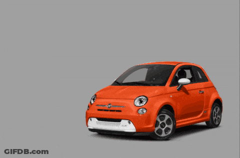 Red Fiat Car With White Stripe GIF