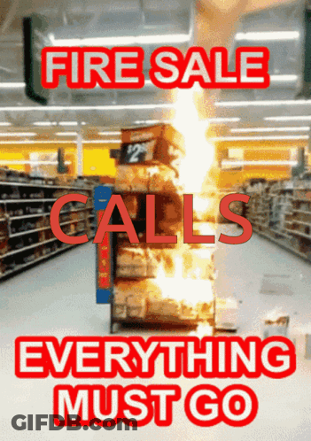 Red Fire Sale Calls Everything Must Go Poster GIF