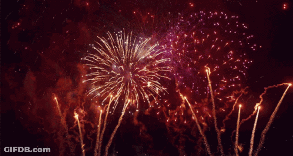 Red Firework Display GIF
