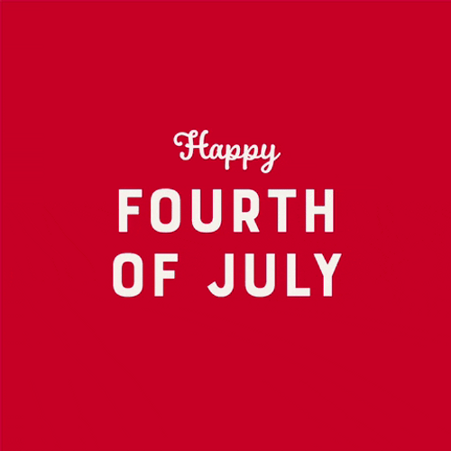 Red Fireworks Happy Fourth Of July GIF
