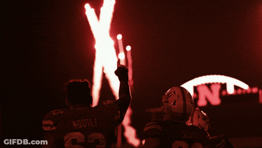 Red Fireworks Huskers GIF