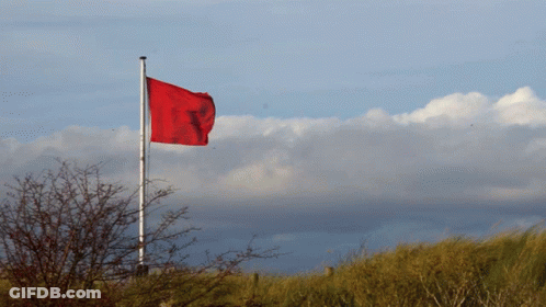 Red Flag Flying In Wind GIF